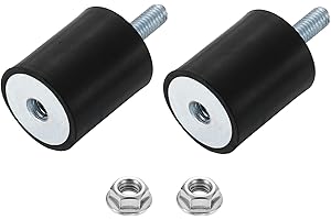 uxcell M6 Rubber Mounts, 2Pcs 25x30mm(DxH) Rubber Cylindrical Anti Vibration Isolator Shock Absorber with Lock Nut for Car Bobbin Generator Air Compressors