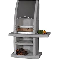  Grillkamin Wellfire Inca Maxi Naturstein Anthrazit Grilloven Garten ✔ Seitentisch rechts ✔ eckig ✔ Stand ✔ Grillen mit Holzkohle 