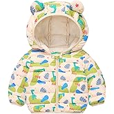 AIWUHE Baby Winter Hooded Down Jacket Boys Girls Light Warm Puffer Coats Toddler Bear Ears Zipper Up Down Coats Outwear 6M-4T