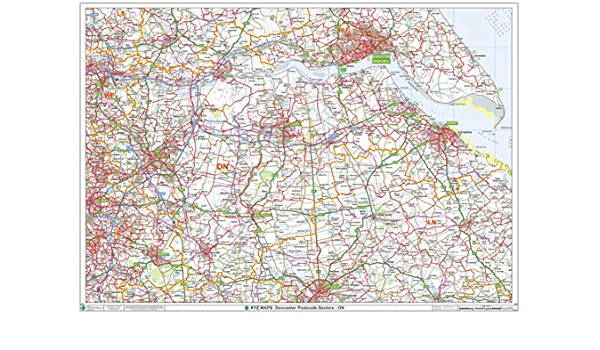 Doncaster Postcode Area Map Amazon.com : Doncaster - Dn - Postcode Wall Map - 47" X 33.25" Paper :  Office Products