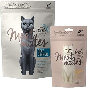 Meat Mates Grain-Free Cat Beef Dinner 4.5oz and Chicken Bites 1.7oz Bundle