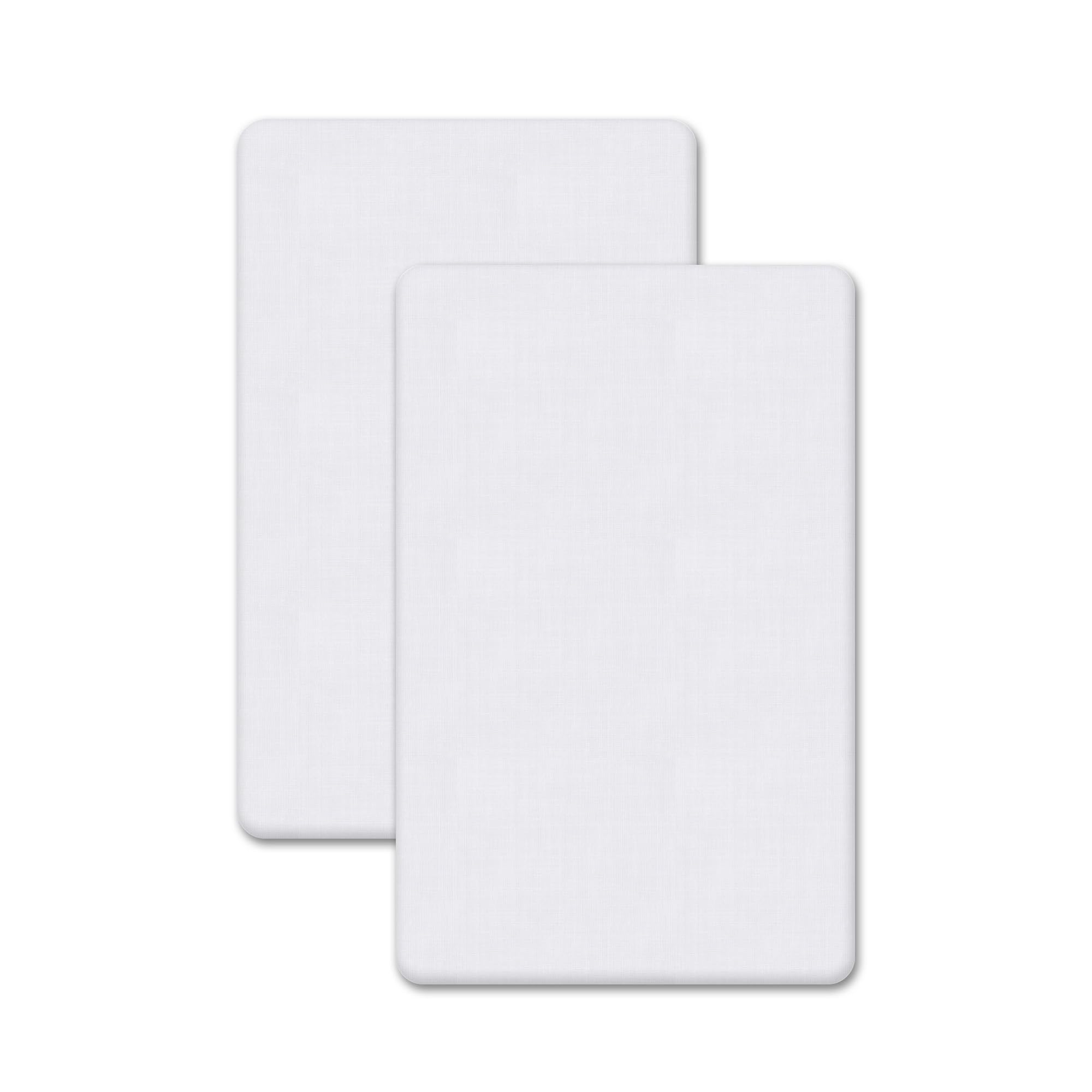 2 x Next to Me Compatible Crib Fitted Sheets (85 x 51 cm) - 100% Cotton, Soft & Comfy, Antiallergic & Breathable (Silver, 85 x 51 cm) — image 1