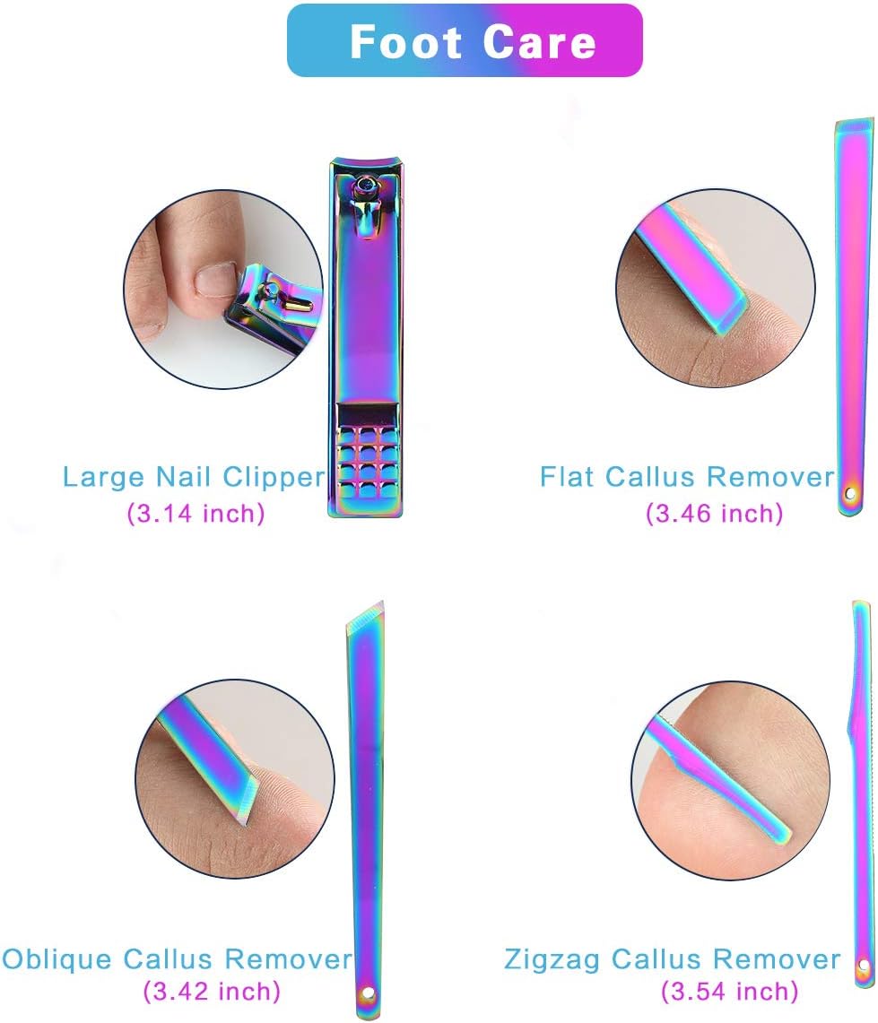 Manicure Set Nail Clippers Kit Manicure Pedicure Gift Set, 16-in-1 Professional Stainless Steel Women Grooming Kit with Portable PU Leather Case: Health & Personal Care