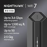 NETGEAR Nighthawk WiFi 7 Router RS100 Dual-Band 2.5G Port 1500 sq ft view 2