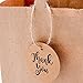 OSpecks Medium Brown Kraft Paper Shopping Bags Bulk with Handle and Thank You Tags for Retail Business, Merchandise, Goodies, Appreciation Gifts, Trade Fair, Craft Shows, Qty 50 Pcs, Size 8x4.75x10 In