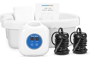 VEICOMTECH Upgrade Ionic Foot Bath Detox Machine - Ionic Detox Foot Bath, Foot Detox Machine, Touch ON/OFF, LCD & Timer for Home Use Beauty Salon with Tub (2 Arrays,10 Tub Liners)