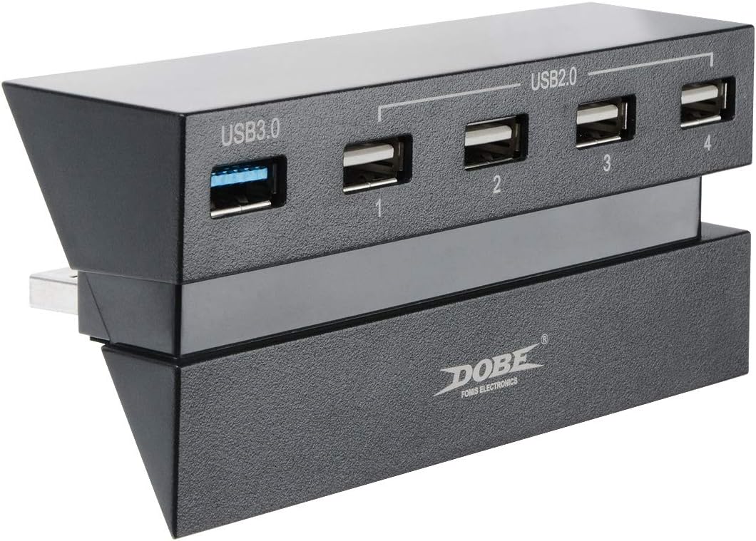 5 Port HUB for PS4, VSEER USB 3.0 High Speed Charger Controller Splitter Expansion for Playstation 4 PS4 Console, Not for PS4 Slim, PS4 PRO