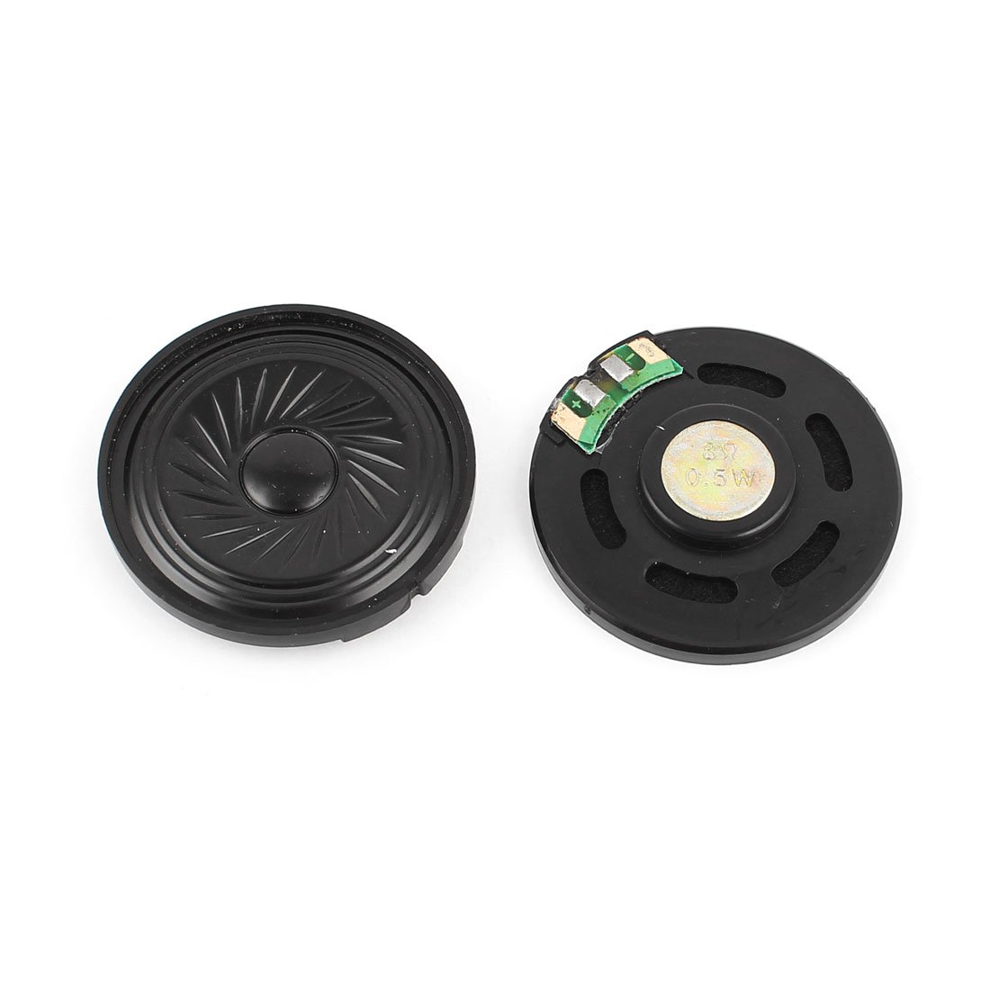 sourcing map 2Pcs 0.5W 8Ohm 40mm Round Inside Magnet Electronic Speaker Trumpet