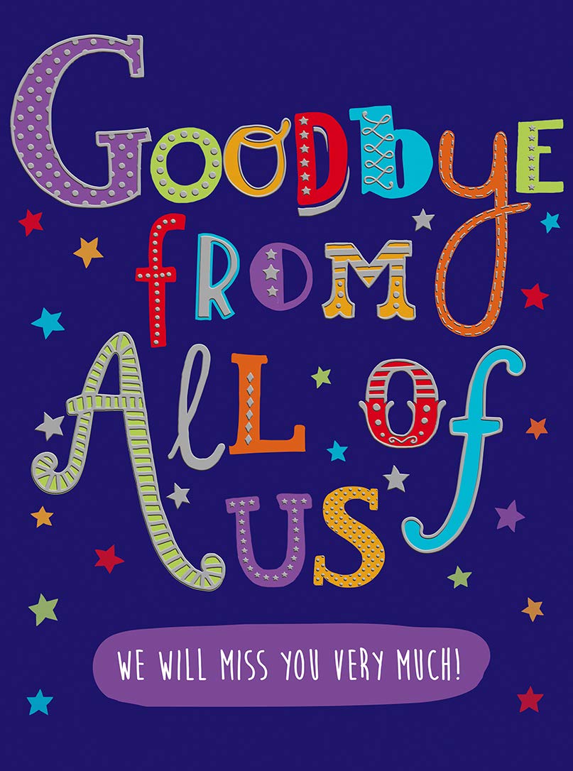 Piccadilly Greetings Big Goodbye from All of Us Greeting Card - H 11.75 x W 8.75 Inches