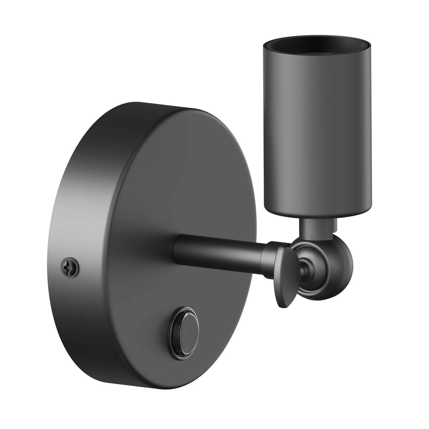 ledscom.de Wall lamp FETRO, Switch, Black matt, Round, 1x E27 max. 60W