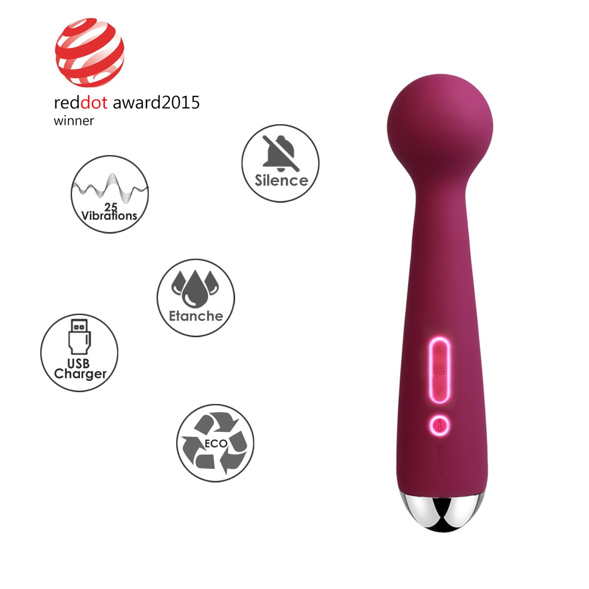 SVAKOM Vibrateur stimulateur de point G , masseur , sextoy , vibromasseurs pour femme Vibreur (Mini Emma-Violet)