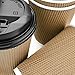 OzBSP Premium Disposable Paper Coffee Cups with Lids 12 oz - 100 Pack | Stylish Ripple Wall Design | Double Wall Insulated Hot Cups To Go | No Sleeve Required | Perfect for Office Parties Home Travel