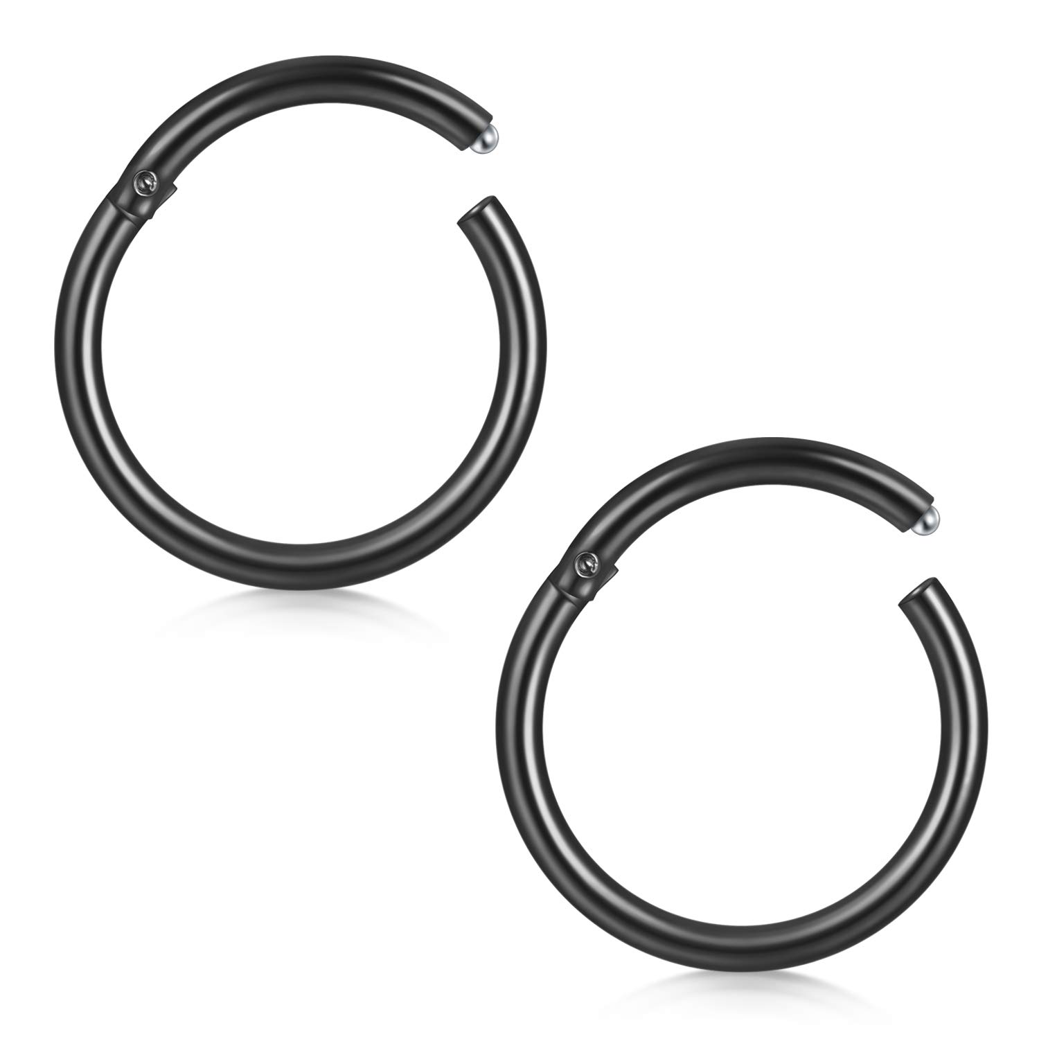VCMART 2pcs Surgical Steel Nose Ring Hoop 16G Septum Lip Tragus Earring Cartilage Helix Piercing Jewellery