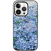 CASETiFY Compact iPhone 14 Pro Case [4 ft. 2X Military Grade Drop Protection/Slim/Lightweight] - Nantucket Blue Hydrangeas - Clear Black