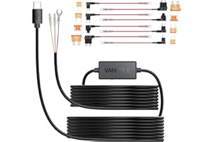 Vantrue 11.5ft Type C USB 12V 24V to 5V Dash Cam Hardwire Kit with Add a Circuit Fuses, Low Voltage Protection for N4, N4 Pro