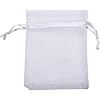 Mudder Organza Gift Bags Wedding Favour Bags Jewelry Pouches, Pack of 100 (White)