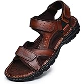 Arkbird Men's Sandals, Closed Toe Leather Fisherman Outdoor Hiking Sport Shoes Summer