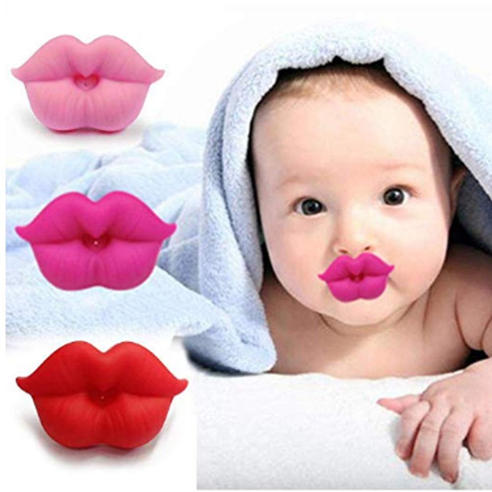 Gijoki Newborn Infants Silicone Pacifier Cute Lip Mouth Baby Soother Pacifier Pacifiers