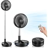 Belife X8 Portable Oscillating Camping Fan for Travel | 7200mAh Rechargeable Battery Powered Fans, USB Desk Fan with Remote, Foldable Cordless Floor Fan for Bedroom, 7.7"