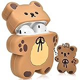 Cute AirPods Cases with Bear Keychain Cartoon