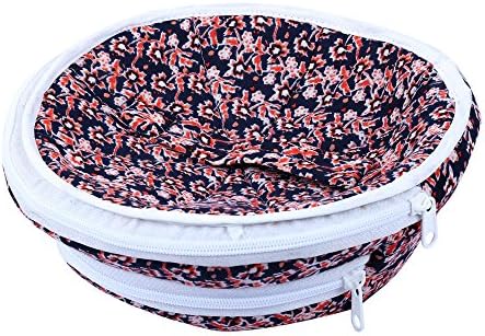 ABbuy Roti Cotton Cloth Basket, Washable with Chain, Traditional Roti Rumals with Assorted Colour, 100% Pure Cotton Cover Size :- 9 * 24 * 24 cm