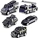 JQGT 5pcs Assorted SWAT Die Cast Metal Alloy Car Models Mini Play Vehicles Truck Cars Toy for Kids Toddlers Boys (Styles May Vary)