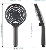 OFFO Shower Head and Hose 1.5m 6 Modes Brushed Black Chrome view 7
