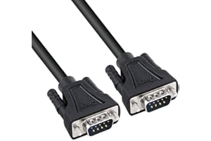 DTECH DB9 to DB9 RS232 Serial Cable 5Feet 1.5M Male to Male Extension Null Modem Cord Cross line for Data Communication