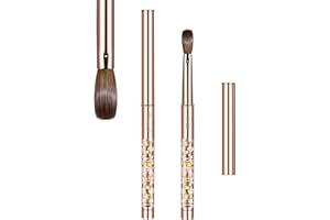 Acrylic Nail Brush Size 8,KEMEISI 100% Pure Kolinsky Nail Art Brushes Sturdy Handle Oval Shaped Acrylic Powder Nail Design Tools for Professional Manicure DIY Home Salon (Gold)