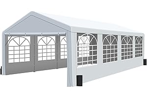 GARTOO 13' x 26' Canopy Party Tent & Carport - Heavy Duty Outdoor Wedding Gazebo with 4 Sand Bags, Event Shelter Canopy for Outdoor Event, Wedding, Birthday Party