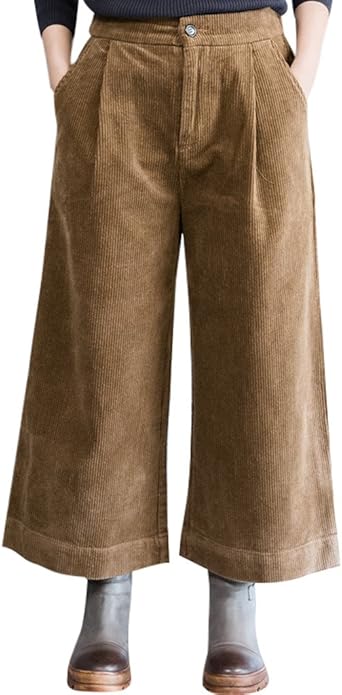 wide leg cord trousers womens