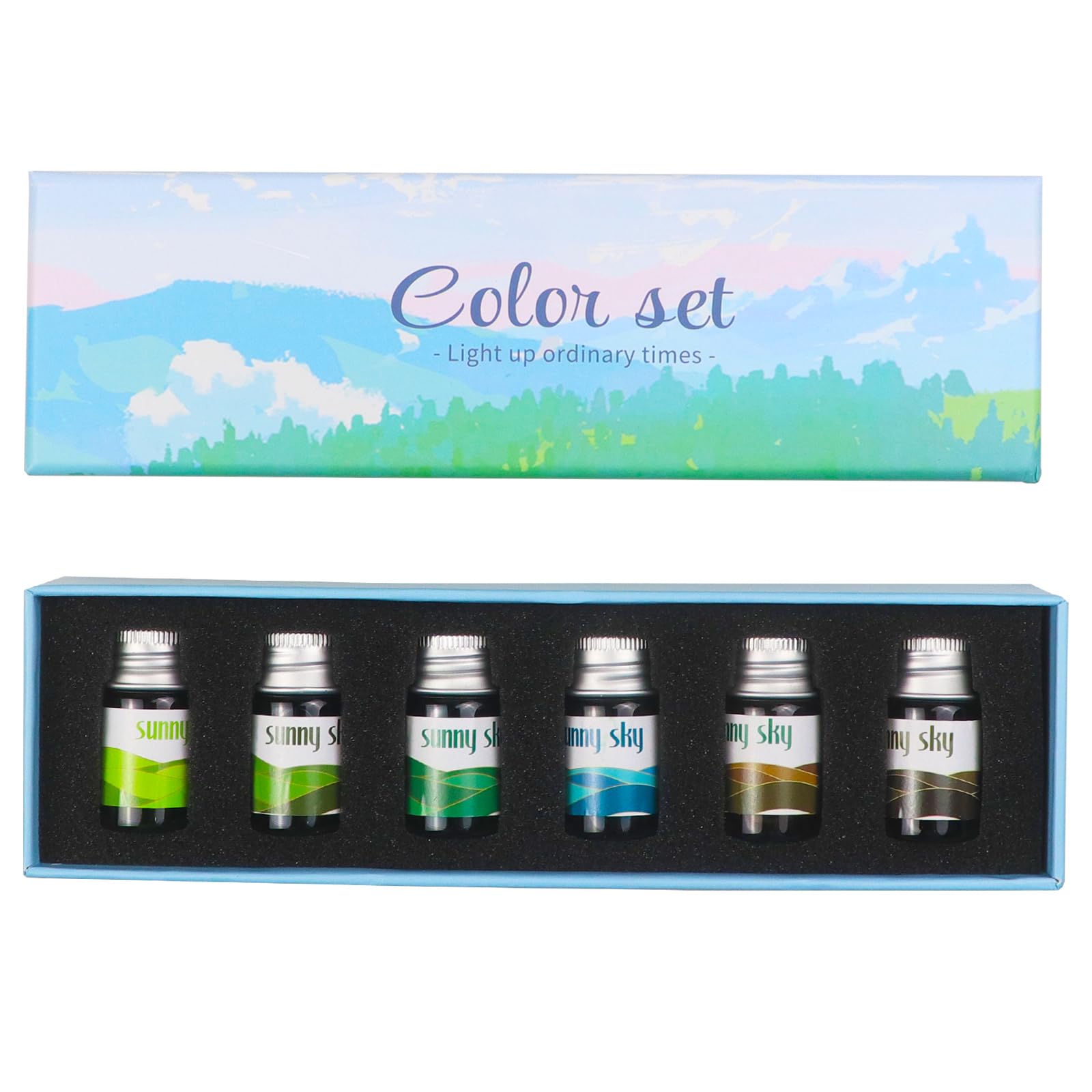 AOKUY Drawing Inks,Calligraphy Inks, 24Colorful Dip Pen Ink Set for Writing, Drawing, Great for Gift Giving. (Forest section ink-6)