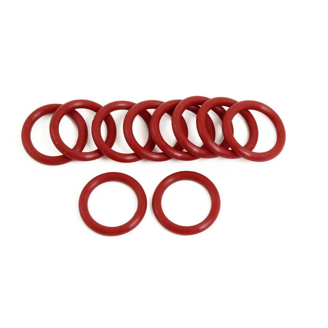 sourcingmap 10 x Industrial Flexible Red Rubber O Ring Seal Gasket 22mm x 3mm x 16mm