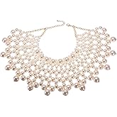 Bib Collar Necklace Chunky CCB/Crystal/Pearl Resin Beads Chain Choker Statement Necklace Womens Fashion Jewelry Necklace