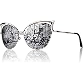 GQUEEN Trendy Oversized Sunglasses for Women Polarized Cat Eye Cute UV400 Protection