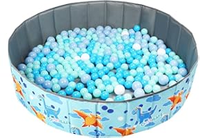 OMNISAFE 40x11Inch Kids Ball Pit Without Balls, Foldable & Portable & Reusable Balls Pool for Toddlers, Play Pool for Dog, Indoor & Outdoor Use, Oversized (Dinosaur)