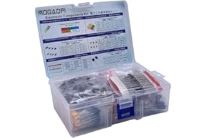 MOGAOPI Electronic Component Kit & Total 1390 Pcs, LED Diodes, Metal Film Resistors, Electrolytic Capacitor Package, Common D
