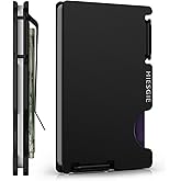 HIESGIE Wallet for Men, Minimalist Card Holder with Money Clip, Slim Metal Front Pocket Wallet, RFID Blocking