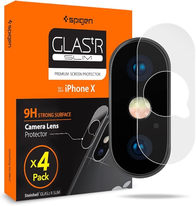 Spigen Caméra arrière iPhone XS Max/XS/X, 4 Pièces, Protection caméra