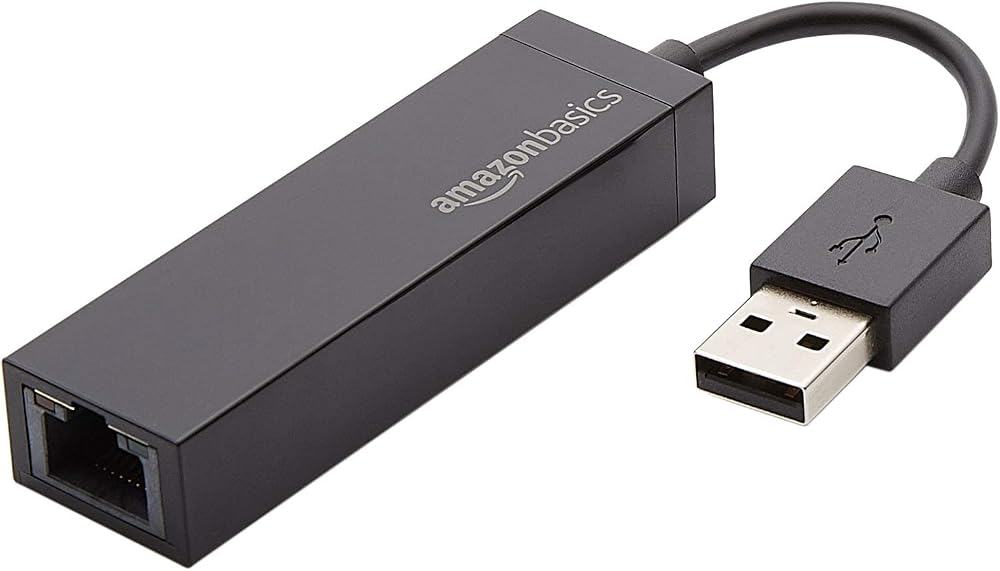 Amazon Basics USB to Ethernet Adapter 10/100 Mbps LAN Network Card RJ45 Black
