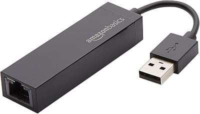 Amazon Basics USB to Ethernet Adapter 10/100 Mbps LAN Network Card RJ45 Black