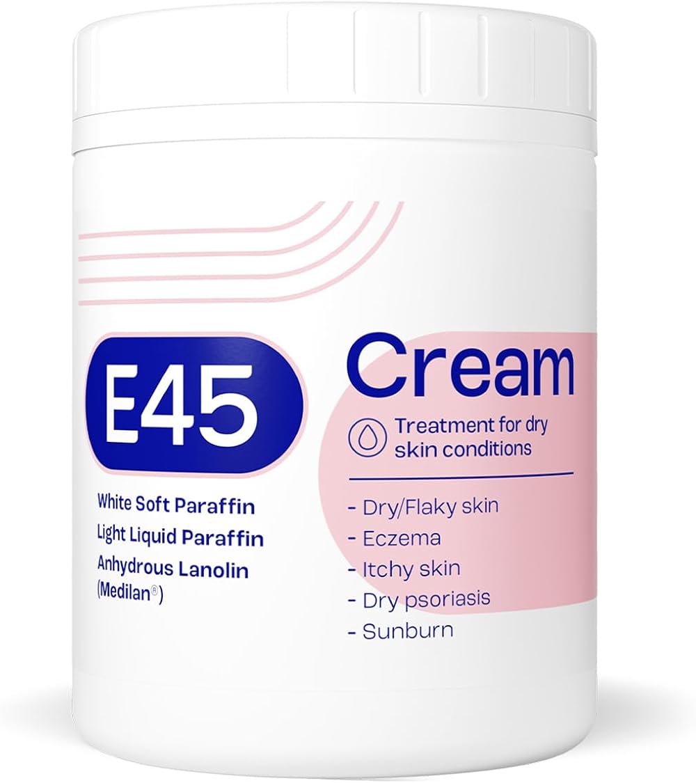 E45 Moisturiser 500g Tub for Dry Skin Eczema Psoriasis Sunburn