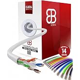 DRIPSTONE CAT6 1000ft Bulk Ethernet Cable 23AWG Solid CCA UTP 0.57mm White | Cat 6 Internet Cable, Easy Pull Box, PVC Jacket, HD-PE Insulation, High-Speed LAN Wire for Home, Gaming, Streaming, Office