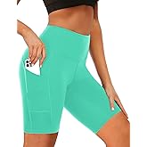 Buauty Women's Swim Shorts High-Waisted Board Shorts with Pockets UPF50+ Quick Dry Beach Shorts6 Lake Green