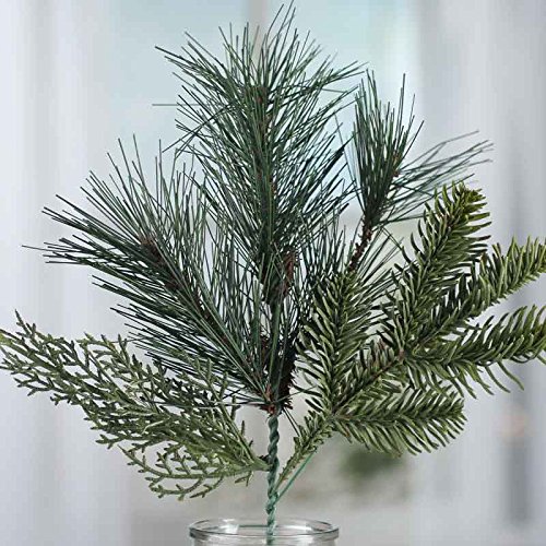 Factory Direct Craft Set of 2 Wire Based Artificial Pine and Cedar Embellishing Sprays for Home and Holiday Decorating and Arranging