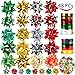 46 Christmas Gift Self Adhesive Bows & 8 Rolls of Christmas Curling Ribbons for Christmas Holiday Gifts, Bows, Baskets, Wine Bottles Decoration, Gift Wrapping and Decoration Present by Joiedomi.