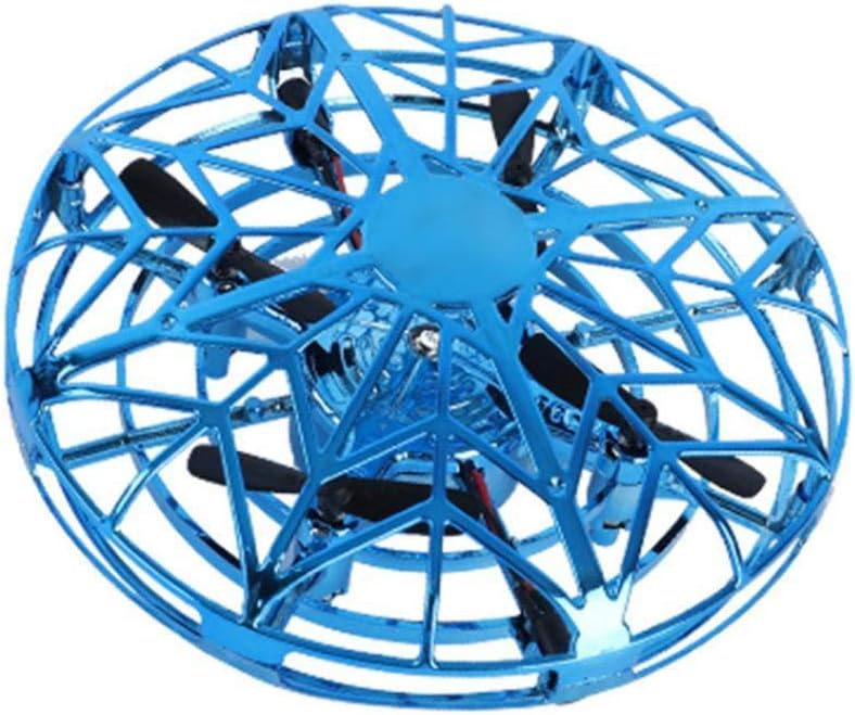 Mini Drone Quadcopter Induction Levitation UFO LED Light USB Charging Gift for Children (Blue)