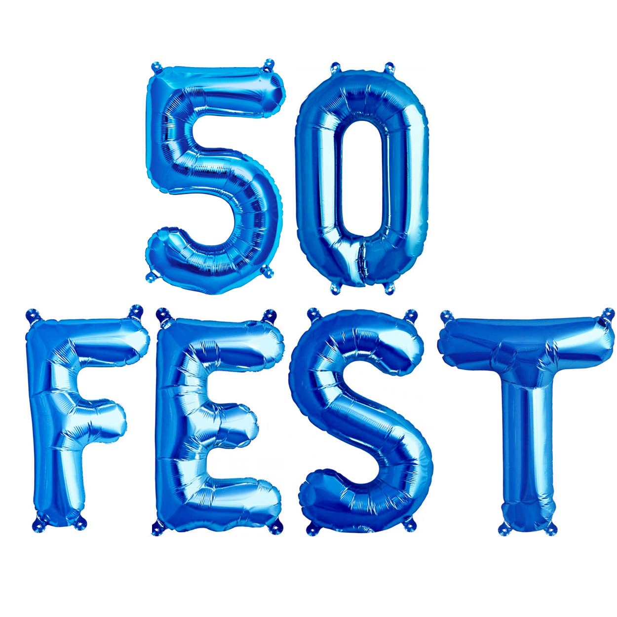50FEST ™ 16" 50th BIRTHDAY PARTY FOIL BALLOONS - 50th Birthday Balloons - 50 FEST BALLOONS (BLUE)