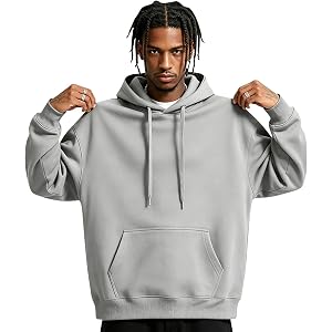 GQN Men Hoodie Sweatshirt Pullover with Kangaroo Pocket Lightweight Casual Hooded Top Apparel for Spring Fall Wear