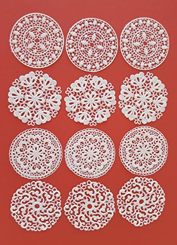 25 PC White Filigree Flower Doily Lace Design Topper - Great for Tea/Wine Party or Cupcake/Chocolate Topper